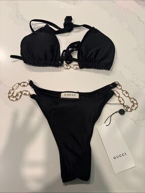 Gucci Black Bikini size small